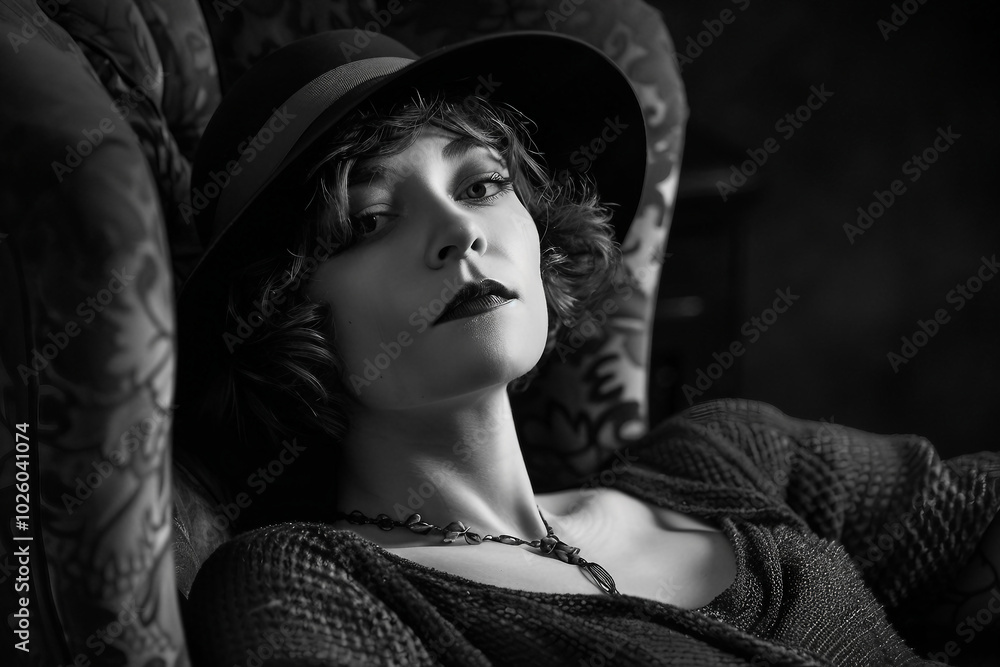 Φωτογραφία Portrait of person in cinematic film black white style generative AI