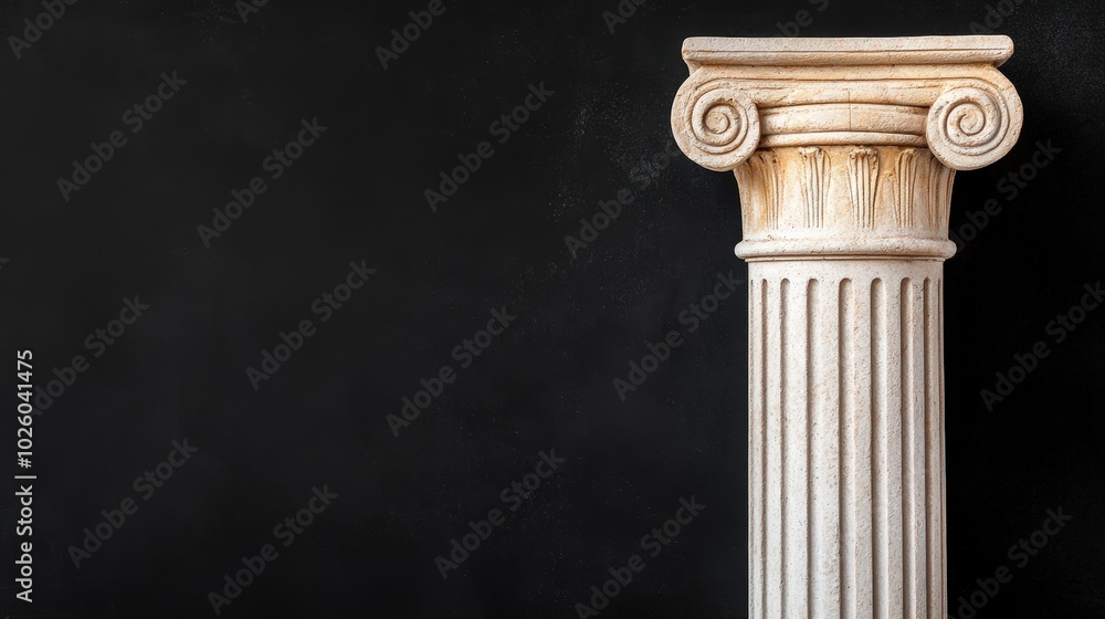 Ancient Greek Column Against Dark Background Ancient Greek Column Against Dark Background
