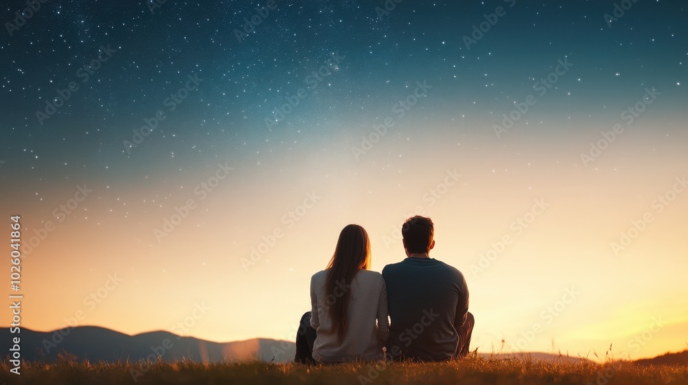 Couple Enjoying a Quiet Evening Under the Stars Couple Enjoying a Quiet Evening Under the Stars