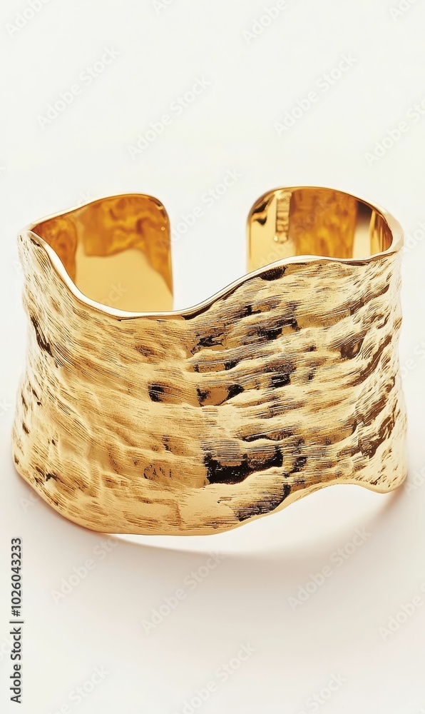 Obraz premium Gold textured bangle bracelet.