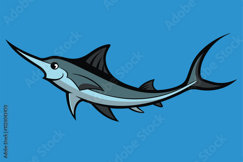 Solid color Sawfish animal vector design