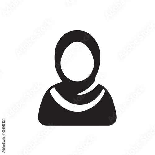 Hijab Silhouette for Muslim Islamic icon