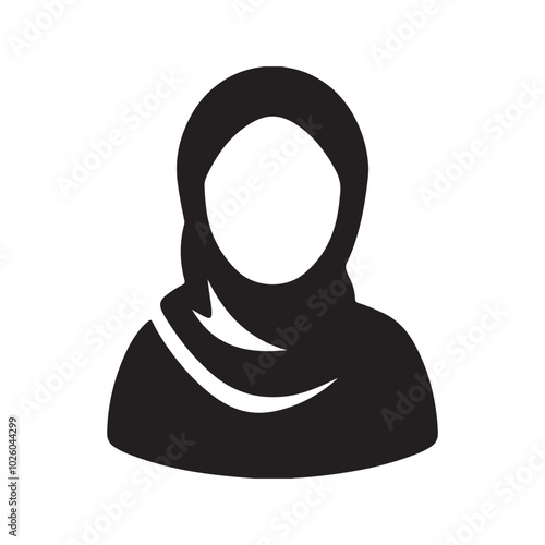 Hijab Silhouette for Muslim Islamic icon