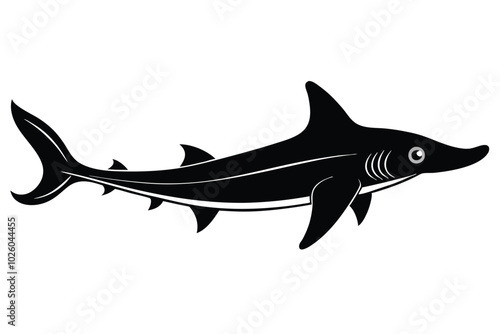 Solid color Sawfish animal vector design