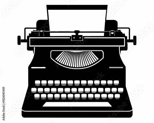 Typewriter icon. Simple illustration of typewriter vector icon for web design isolated, Old typewriter icon on white background.