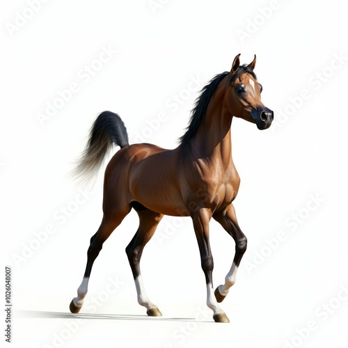 cute arabian horse isolated on background 