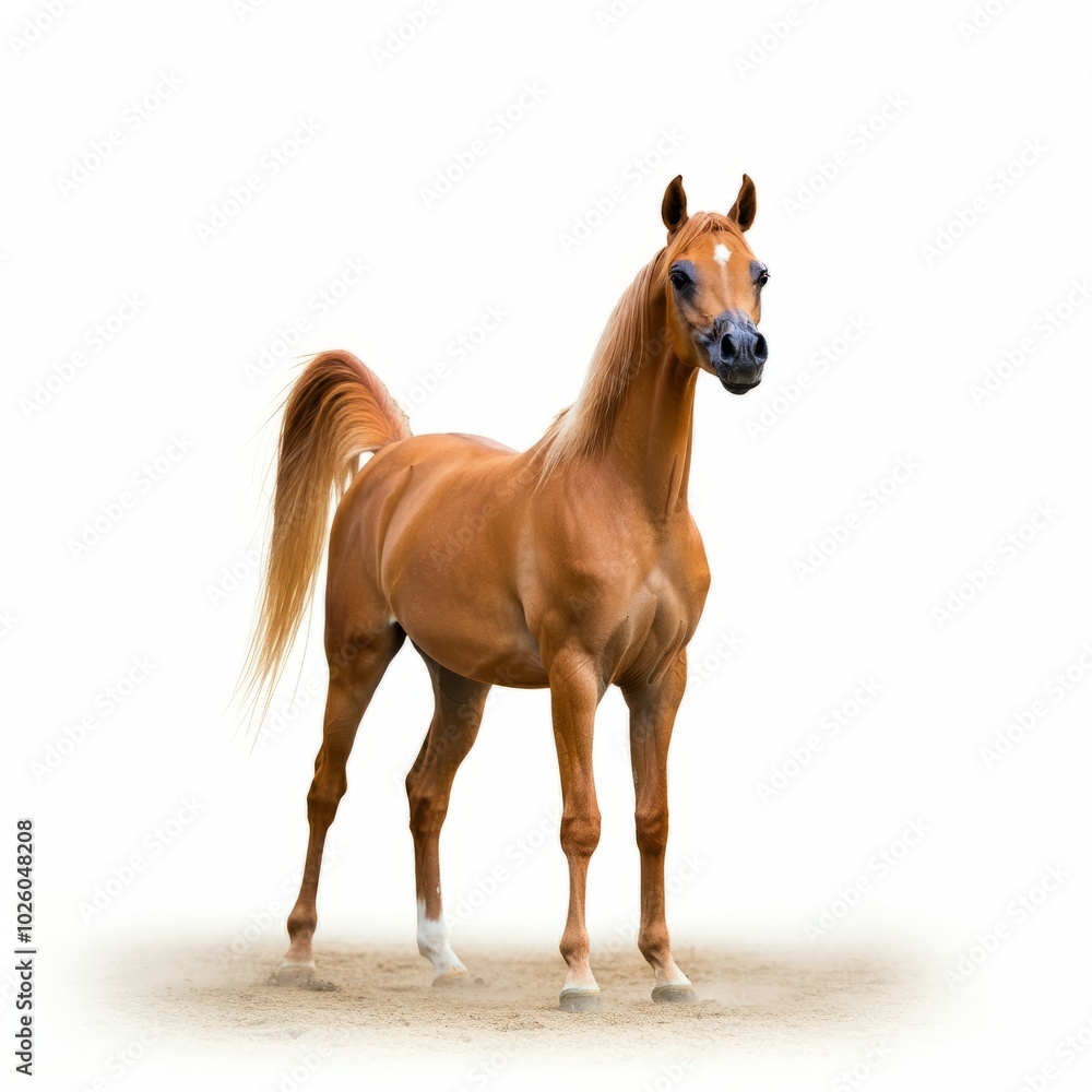 Obraz premium cute arabian horse isolated on background 