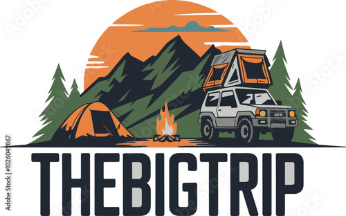 logo with the text the big trip in the color of bold black