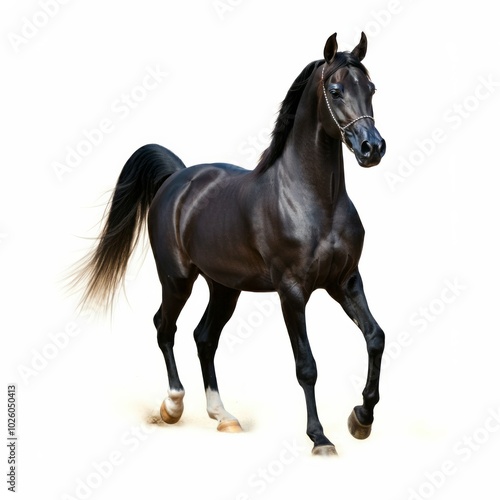 cute arabian horse isolated on background 