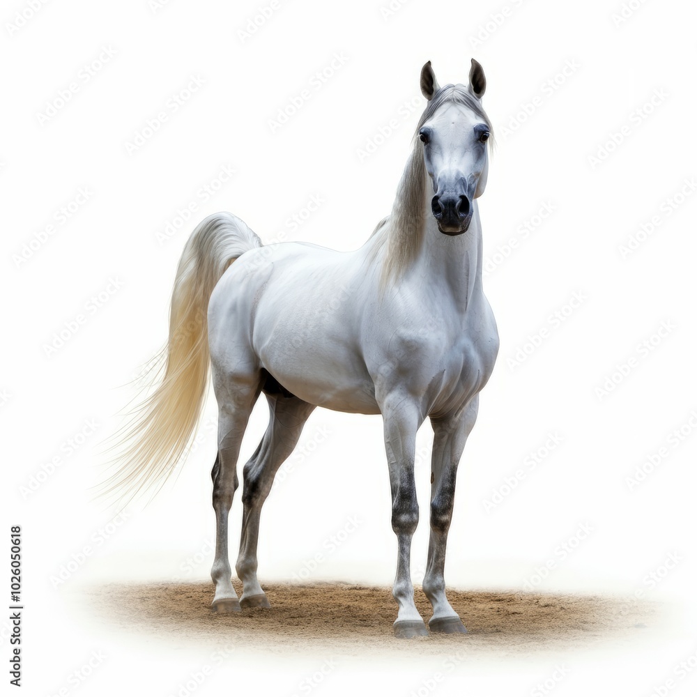 Obraz premium cute arabian horse isolated on background 