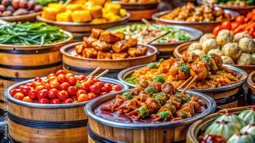 Experience Chengdu's local market, filled with the vibrant spirit of traditional street food, where succulent skewers and dumplings promise an unforgettable culinary adventure. Experience Chengdu's local market, filled with the vibrant spirit of traditional street food, where succulent skewers and dumplings promise an unforgettable culinary adventure.