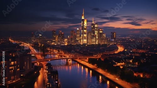 Frankfurt Skyline at Twilight