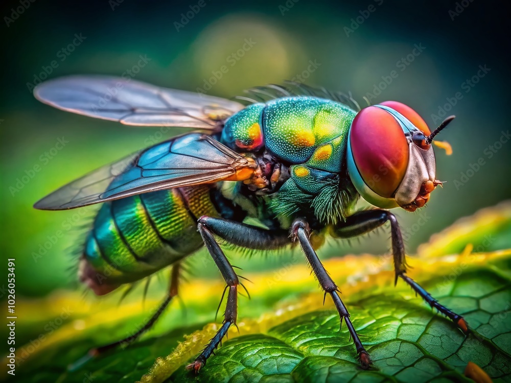 Aerial View of Common Broad-headed Fly - Stunning Macro Photography Aerial View of Common Broad-headed Fly - Stunning Macro Photography
