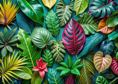 Wallpaper Mural Explore a charming selection of tropical leaves and foliage plants in soft pastel shades, ideal for adding a stylish touch to your decor and design. Torontodigital.ca