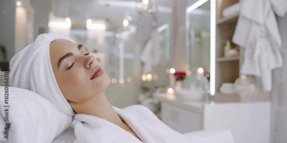 Fototapeta premium Aesthetician performing skincare procedures in a spa setting.