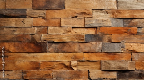 A Textured Wall of Varied Brown Tones, Composed of Irregular Stone Blocks, Displays a Rustic Aesthetic.