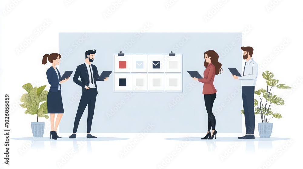 Collaborative Business Team Brainstorming Ideas Illustration Collaborative Business Team Brainstorming Ideas Illustration