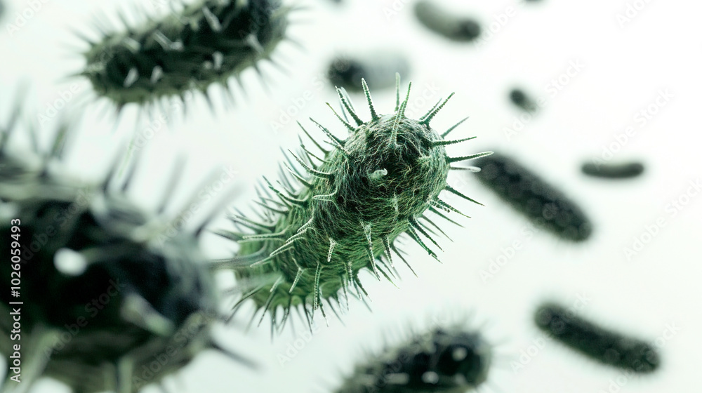 Fototapeta premium bacteria cells close up - a dangerous microscopic infection