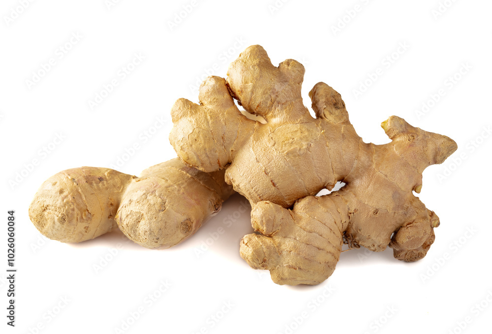 Fresh ginger isolated on a white background. Fresh ginger isolated on a white background.