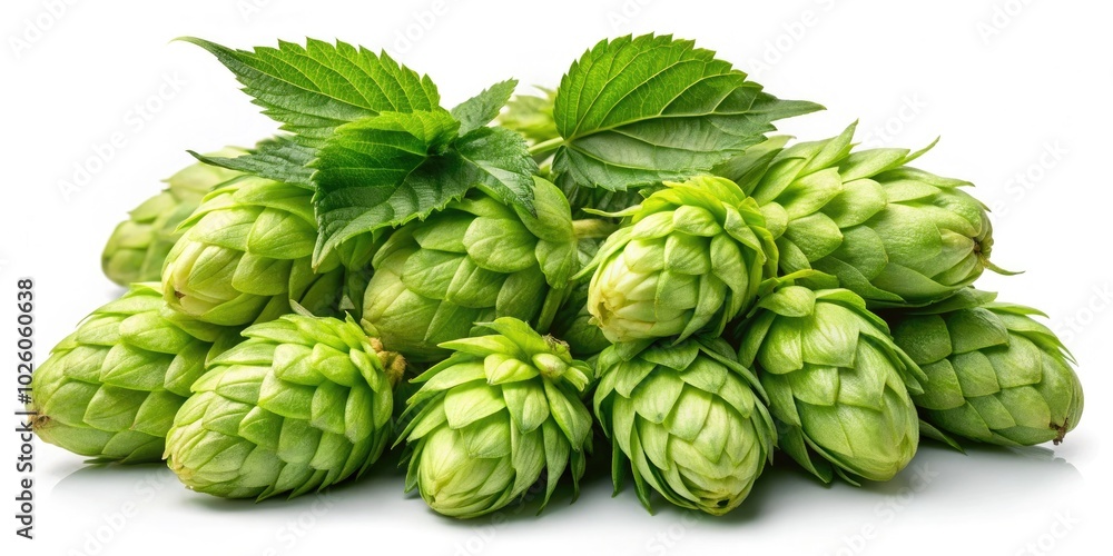 Fresh hop seed cones and leaves with translucent shadows, designed for food design elements. Ideal for enhancing culinary visuals and adding natural charm to your creations. Fresh hop seed cones and leaves with translucent shadows, designed for food design elements. Ideal for enhancing culinary visuals and adding natural charm to your creations.