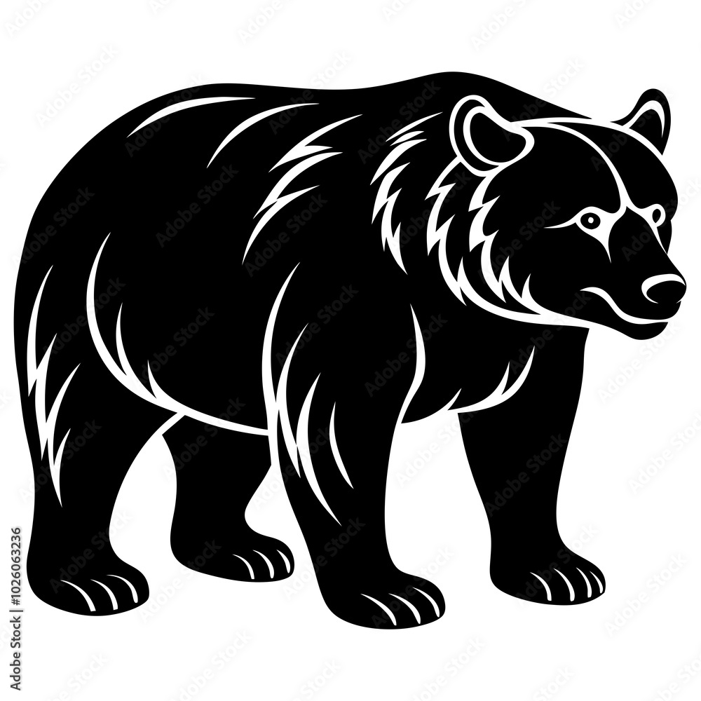 bear vector silhouette illustration on white background bear vector silhouette illustration on white background