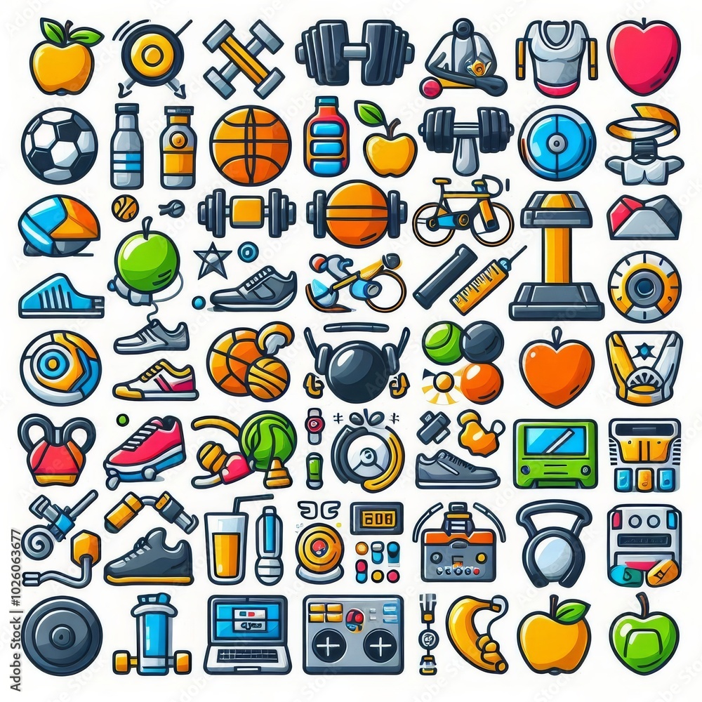 fitness and sport isolated icons set on white background
fitness and sport isolated icons set on white background