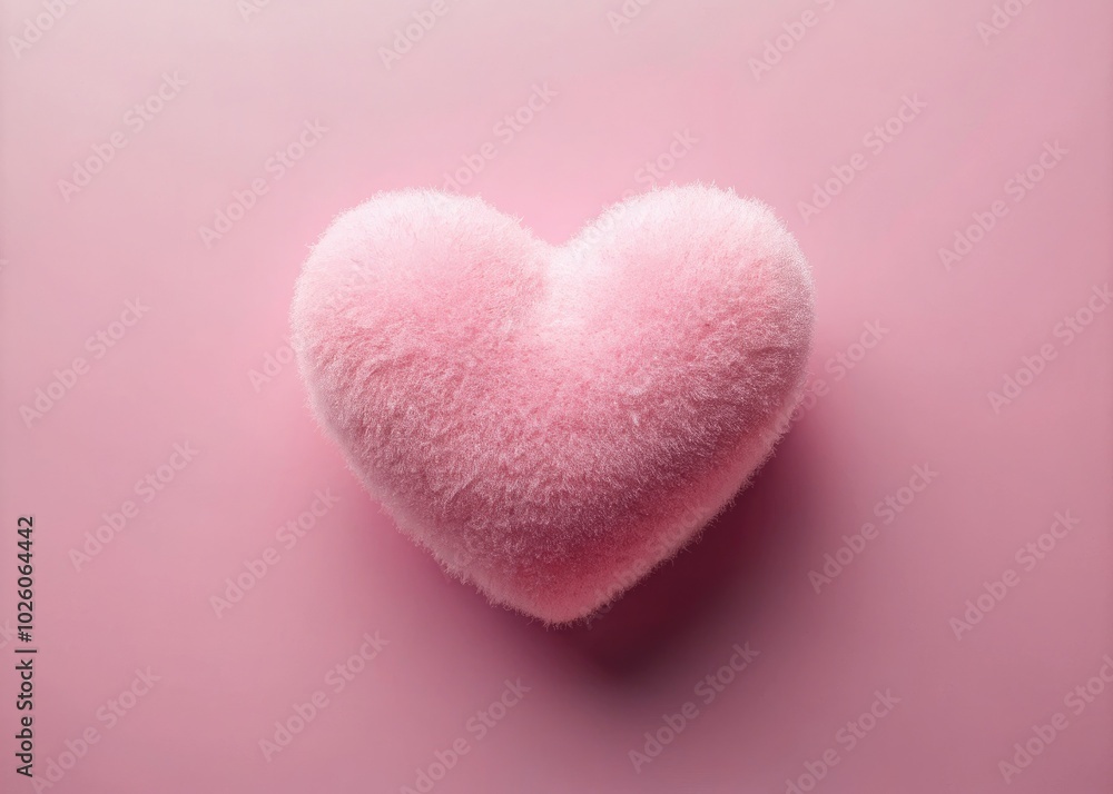 Obraz premium Gentle pink backdrop featuring a tender soft pink heart, perfect for sweet or romantic-themed designs and projects, enhancing the overall aesthetics with love.