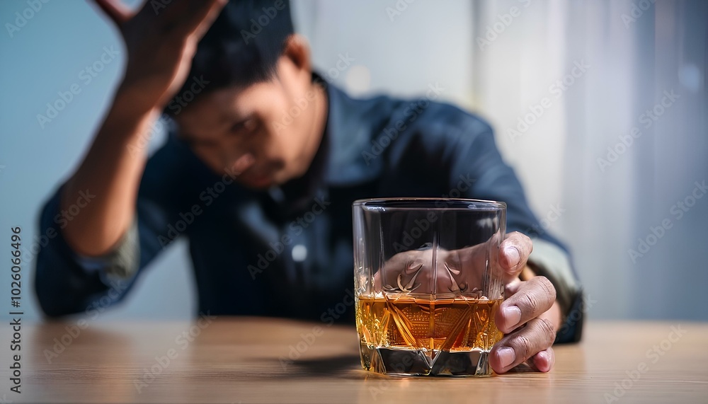 man holding whiskey glass in moment of distress man holding whiskey glass in moment of distress
