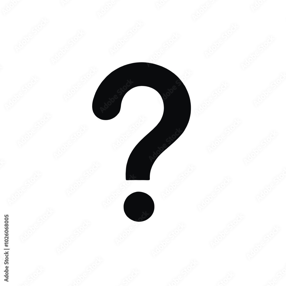 A large black question mark on a white background A large black question mark on a white background
