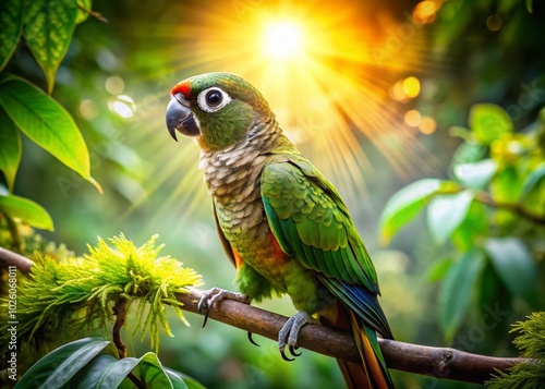 Captivating Green Cheeked Conure in Natural Habitat for Wildlife Enthusiasts photo