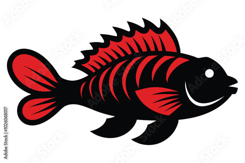 Solid color Scorpion Fish animal vector design