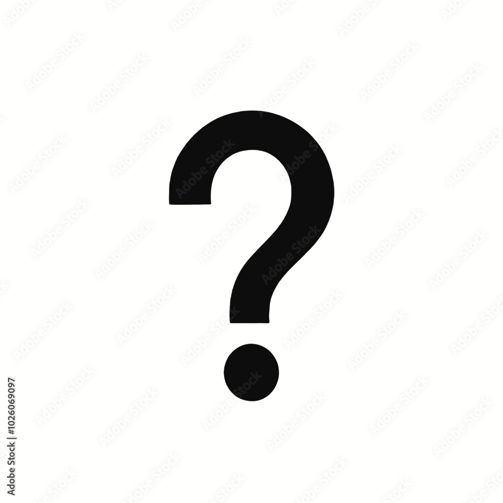 A large black question mark on a white background A large black question mark on a white background