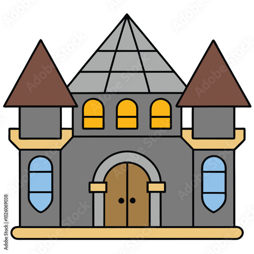 Polace House Flat vector illustration on a white background