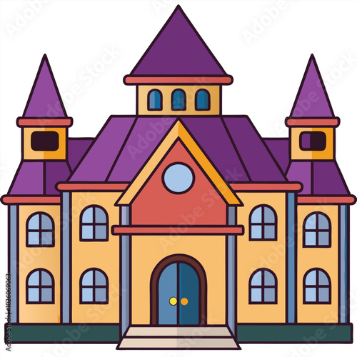 Polace House Flat vector illustration on a white background