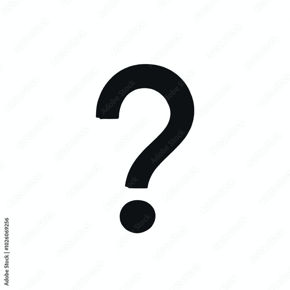 A large black question mark on a white background A large black question mark on a white background