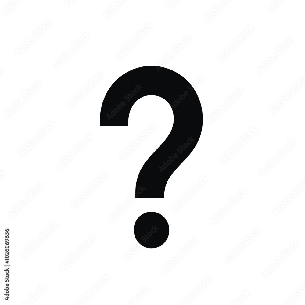 A large black question mark on a white background A large black question mark on a white background
