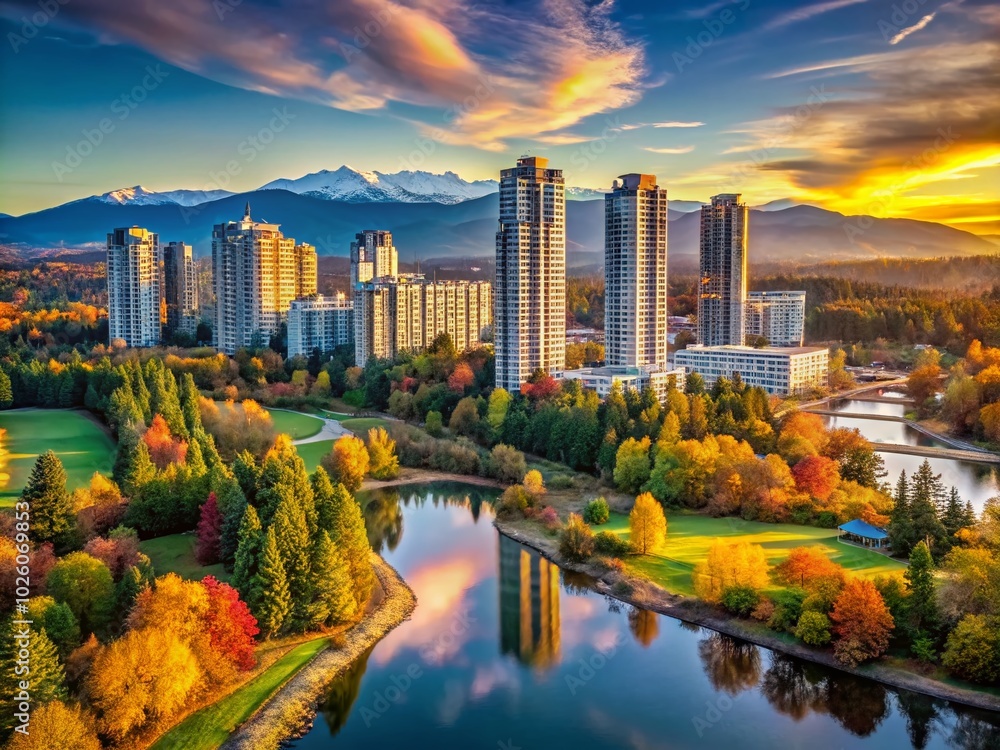 Fototapeta premium Captivating Portrait Photography in Surrey, Canada - Nature and Urban Fusion