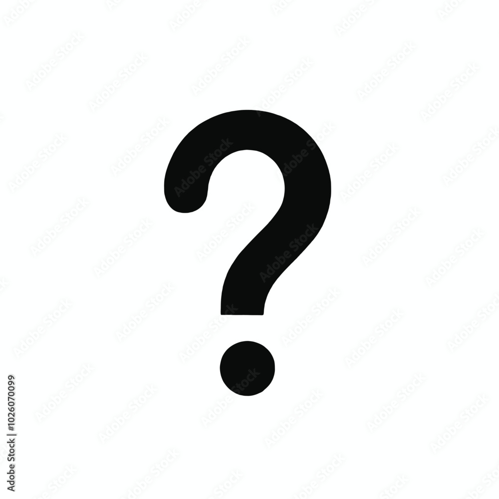 A large black question mark on a white background A large black question mark on a white background