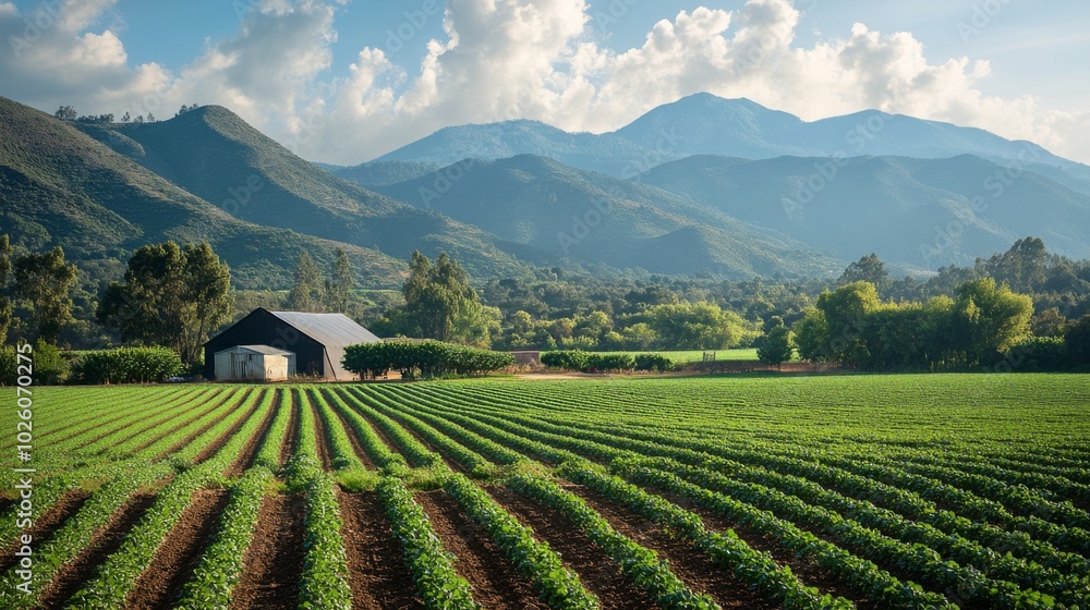 Mountain Farm Landscape