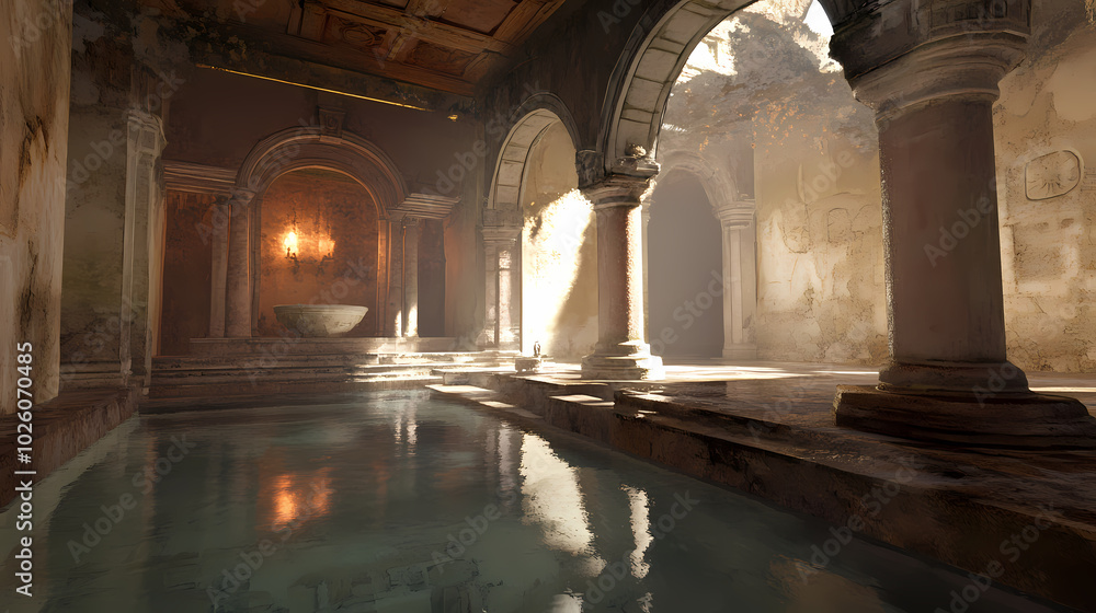 Obraz premium Generative AI, Real-Time Journey Through a Digital Twin of a Historic Site 