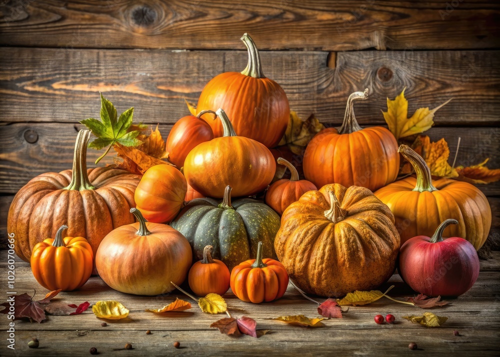 Hokkaido pumpkins in rich hues set against a vintage wooden surface encapsulate autumn’s essence, inspiring unique decor concepts for a cozy and inviting atmosphere. Hokkaido pumpkins in rich hues set against a vintage wooden surface encapsulate autumn’s essence, inspiring unique decor concepts for a cozy and inviting atmosphere.