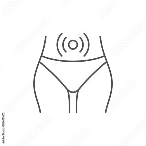 Belly pain line outline icon