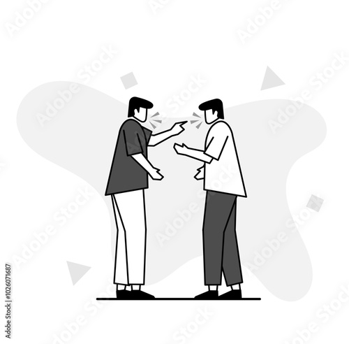 illustration of flat characters arguing