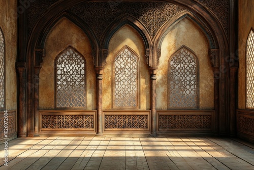 Ornate interior with arches and traditional decor