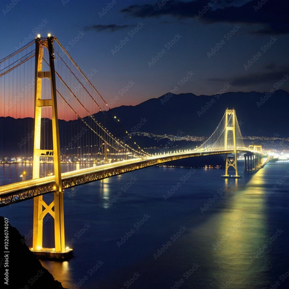 Naklejka premium 建築, ランドマーク, 夜, 旅行, 海