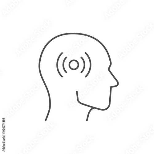Human headache line outline icon