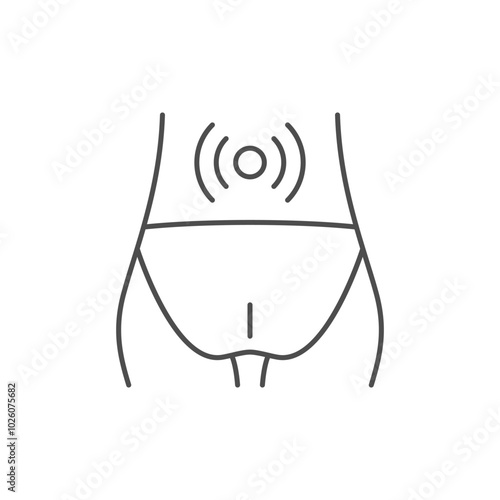 Lumbar pain line outline icon