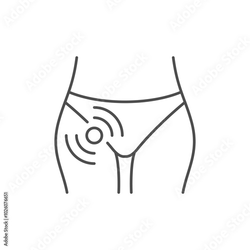 Hip pain line outline icon