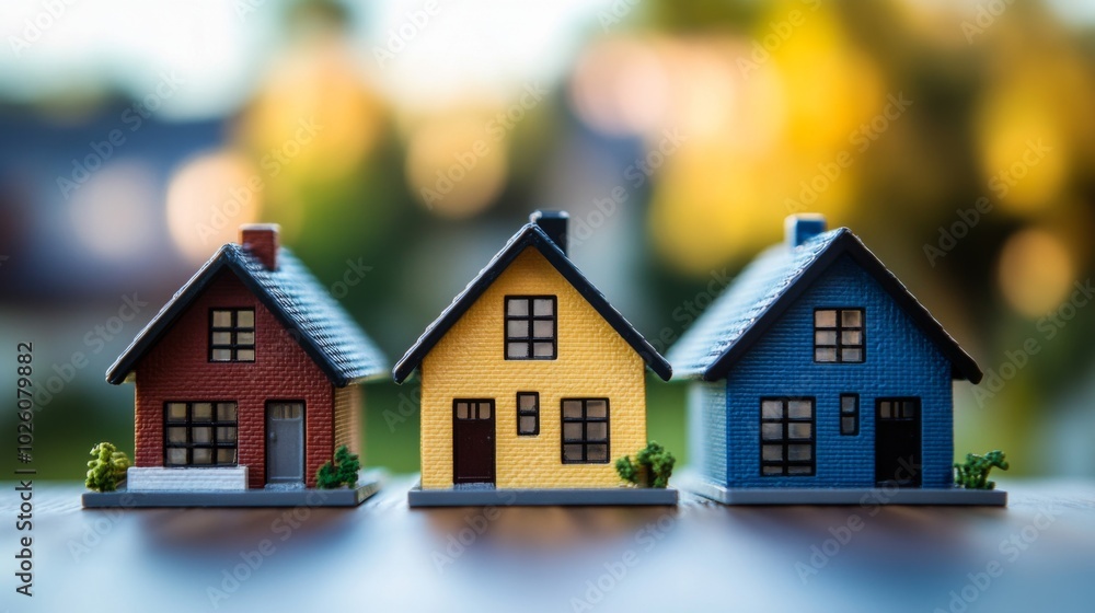 Miniature Houses in a Row Miniature Houses in a Row