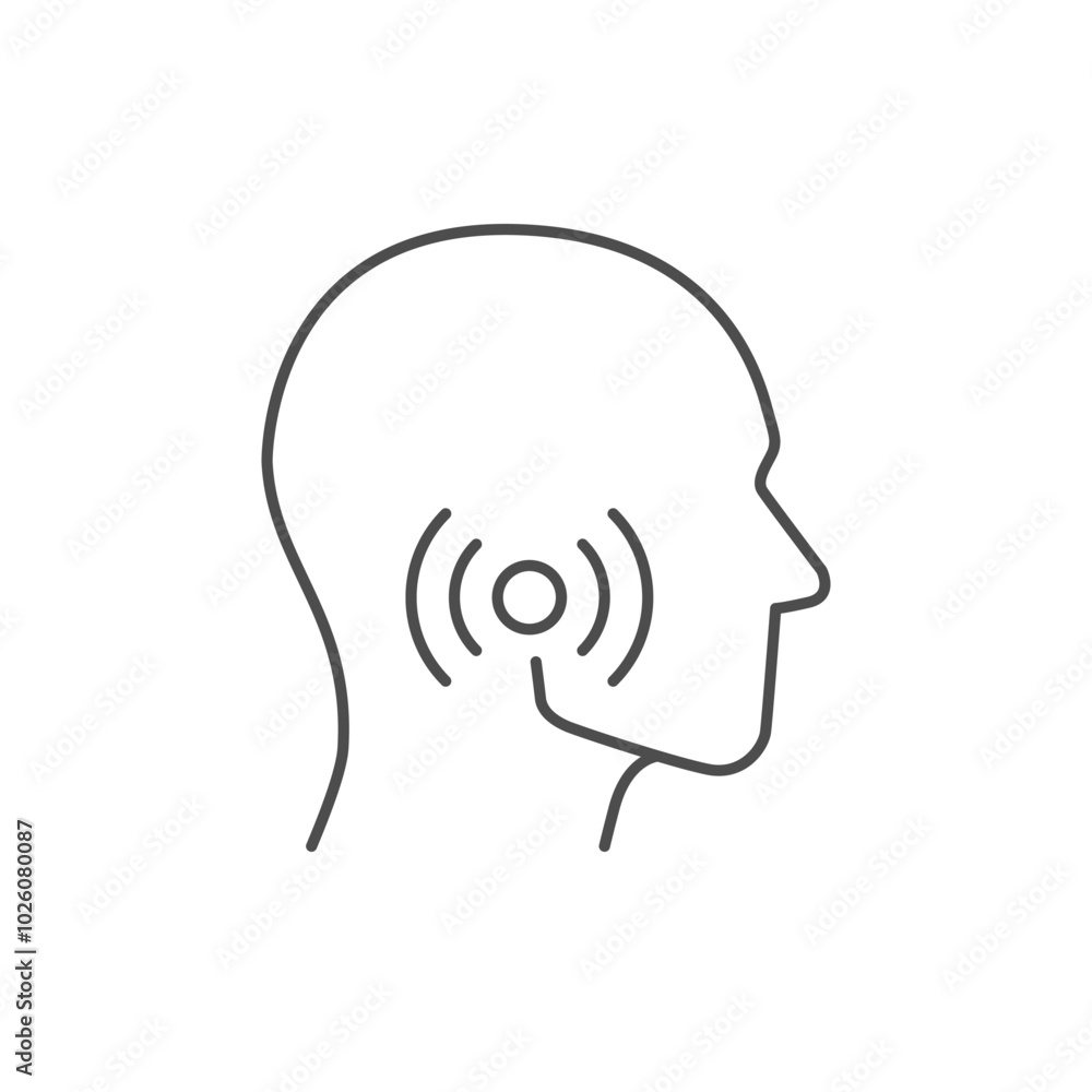 Jaw pain line outline icon Jaw pain line outline icon